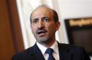 The head of the opposition Syrian National Coalition Jarba speaks during a news conference in Istanbul