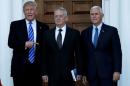 Trump and Pence greet Mattis in Bedminster