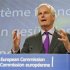 European commissioner in charge of financial regulation Barnier addresses a news conference at the EU Commission headquarters in Brussels