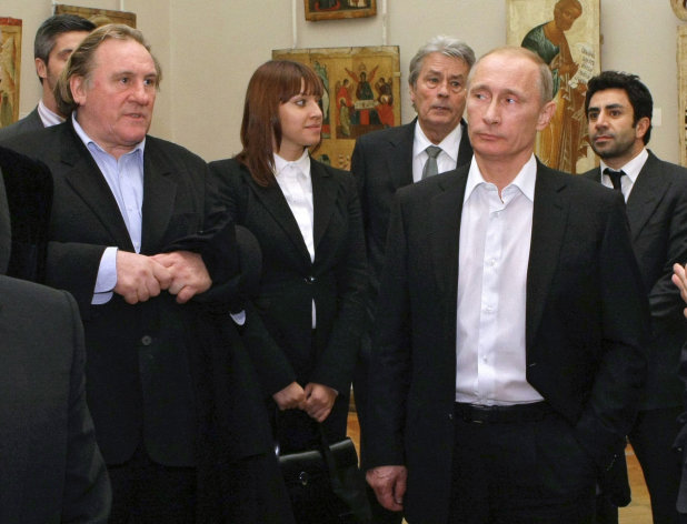 <DIV>               FILE - In this Saturday, Dec. 11, 2010 file photo Russian Prime Minister Vladimir Putin, right, and French actor Gerard Depardieu, left, attend the Russian Museum, in St. Petersburg. Gerard Depardieu, the French actor who has been sparring with his native country over taxes, has been granted Russian citizenship. A brief announcement on the Kremlin website said   President Vladimir Putin   signed the citizenship grant on Thursday Jan. 3, 2013. (AP Photo/RIA Novosti, Alexei Nikolsky, Pool)