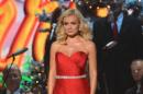Katherine Jenkins is ravishing in red while performing during the 2012 Country Christmas concert at the Bridgestone Arena in Nashville on November 3, 2012 -- Getty Images