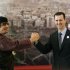 File-- In this March 2008 file photo, Libyan leader Moammar Gadhafi , left, gestures with Syrian President Bashar Assad, right, during the opening session of the Arab Summit in Damascus, Syria. When Bashar Assad inherited power in Syria in 2000, he was seen by many as a youthful new president in a region of aging dictators, a fresh face who could transform his father's stagnant dictatorship into a modern state. Now this once-popular image of Assad, as a reformer constrained by members of his late father's old guard, has vanished in the aftermath of one of the bloodiest government backlashes of the Arab Spring. (AP Photo/Hussein Malla, file)
