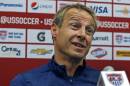 United States soccer head coach Jurgen Klinsmann speaks about the legacy of Landon Donovan during a press conference in East Hartford, Conn. Thursday, Oct. 9, 2014. Nearly 14 years after his U.S. national team debut, Landon Donovan prepares for his farewell in Friday night's exhibition against Ecuador. (AP Photo/Elise Amendola)