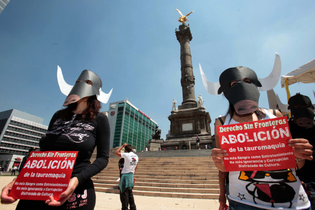 MÉXICO, D.F.-Protest-Bull …