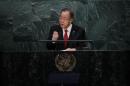 UN Secretary-General Ban Ki-moon speaks before the swearing-in of Secretary-General-designate Mr. Antonio Guterres of Portugal at UN headquarters in New York