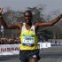 Kenya's Peter Some crosses the finish line to win the 37th Paris Marathon in Paris