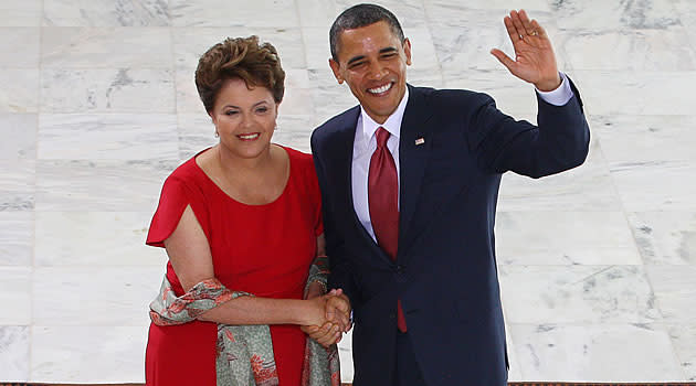 Dilma recebe Obama no Pal&#xe1;cio do Planalto (Foto: AE)