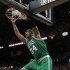 Boston Celtics forward Paul Pierce (34) scores in the second half of Game 2 of an NBA first-round playoff basketball series against the Atlanta Hawks on Tuesday, May 1, 2012, in Atlanta. Boston won 87-80 and evened the series at one game each. (AP Photo/John Bazemore)