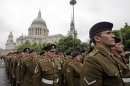 Territorial Army soldiers march past St Paul's Cathedral in central London in May 2008