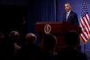 Obama holds a news conference at the Pentagon in Arlington, Virginia, U.S.