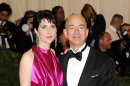 FILE - In a Monday, May 7, 2012 file photo, Amazon founder, president and CEO Jeff Bezos and wife Mackenzie Bezos arrive at the Metropolitan Museum of Art Costume Institute gala benefit, celebrating Elsa Schiaparelli and Miuccia Prada, in New York. Bezos and his wife MacKenzie announced a gift Friday, July 27, 2012 of $2.5 million to the campaign to defend Washington's same-sex marriage law. (AP Photo/Evan Agostini, File)