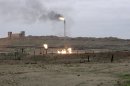 Flares burn at the Northern Kirkuk Oil in northern Iraq on January 6, 2010