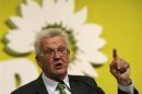 Baden-Wuerttemberg Prime Minister Kretschmann of Germany's environmental party Die Gruenen (The Greens) addresses a party congress in Berlin