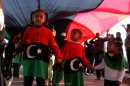 Libyan children take part in a rally in the eastern city of Benghazi