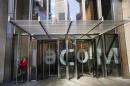 A woman exits the Viacom Inc. headquarters in New York