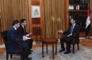 Syria's President Assad speaks during an interview with the Turkish media in Damascus
