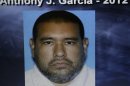 Dr. Anthony Garcia, 40, is pictured in this photo released by the Omaha Police. Omaha Police Chief Todd Schmaderer said that Garcia was arrested Monday, July 15, 2013, in Illinois. Garcia has been linked to both the May 2013 Omaha slayings of 65-year-old Roger Brumback and 65-year-old Mary Brumback and the 2008 stabbing deaths of an 11-year-old Thomas Hunter and his family housekeeper, 57-year-old Shirlee Sherman. The slain Brumback and Hunter fired Garcia in 2001 when he was a pathology resident at Creighton Medical School. (AP Photo/Omaha Police)