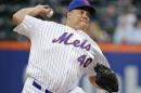 FILE - In this May 15, 2015, file photo, New York Mets' Bartolo Colon delivers a pitch during the first inning of a baseball game against the Milwaukee Brewers in New York. Colon remains one of the most effective pitchers in the major leagues, baffling hitters with one pitch _his fastball_ and an uncanny control reminiscent of his Cy Young year. (AP Photo/Frank Franklin II, File)