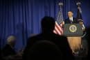 President Barack Obama speaks at the Business Council dinner in Washington, Wednesday, Feb. 27, 2013. (AP Photo/Pablo Martinez Monsivais)