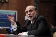U.S. Federal Reserve Chairman Ben Bernanke testifies before a Senate Budget Committee hearing on the outlook for the U.S. Monetary and Fiscal Policy on Capitol Hill in Washington, February 7, 2012.   REUTERS/Jason Reed
