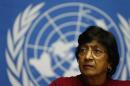 UN High Commissioner for Human Rights Pillay attends a news conference at the United Nations in Geneva