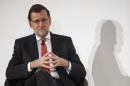 Spain's Prime Minister Mariano Rajoy attends an event at a hotel in Madrid