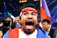 Manny Pacquiao, pictured before taking on Juan Manuel Marquez in their welterweight bout at the MGM Grand Garden Arena, on December 8, in Las Vegas, Nevada