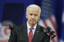 U.S. Vice President Joe Biden reacts as he delivers his speech at Yonsei University in Seoul