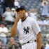 New York Yankees' Mariano Rivera blows a kiss to the crowd to acknowledge cheers after recording his 602nd save as the Yankees beat the Minnesota Twins 6-4 in a baseball game on Monday, Sept. 19, 2011, at Yankee Stadium in New York. (AP Photo/Kathy Kmonicek)