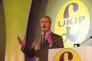 The leader of the United Kingdom Independence Party Nigel Farage delivers his speech at the party's annual conference at Doncaster Racecourse in Doncaster