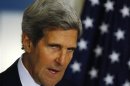 U.S. Secretary of State Kerry speaks about the situation in Syria at the State Department in Washington