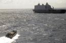 The Dutch amphibious assault warship EU Naval Force patrols on September 5, 2013 off the coast of Mogadishu
