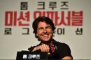US actor Tom Cruise smiles during a press conference to promote "Mission: Impossible - Rogue Nation" at a hotel in Seoul, South Korea on July 30, 2015