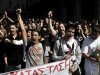 Students march towards the Greek Parliament during a demonstration against austerity measures