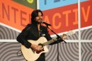 Colombian singer Juanes performs a Woody Guthrie song during the SXSW Music Festival in Austin, Texas on Thursday, March 15, 2012.(AP Photo/Jack Plunkett)