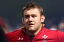 Wales's flanker Dan Lydiate, pictured on August 29, 2015, looked distraught as he went off halfway through the first-half at Twickenham