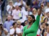 United States' Serena Williams celebrates her win over Victoria Azarenka, of Belarus, during semifinal action at the Rogers Cup women's tennis tournament in Toronto, Saturday, Aug. 13, 2011. Williams defeated Azarenka 6-3, 6-3. (AP Photo/The Canadian Press, Darren Calabrese)
