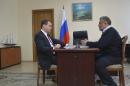 Russia's PM Medvedev meets Sevastopol Mayor Alexei Chaliy in Sevastopol