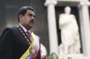 Venezuela's President Nicolas Maduro attends a ceremony at the National Pantheon to commemorate the 185th anniversary of the death of the national hero Simon Bolivar in Caracas
