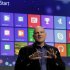 Microsoft CEO Steve Ballmer gives his presentation at the launch of Microsoft Windows 8, in New York,  Thursday, Oct. 25, 2012. Windows 8 is the most dramatic overhaul of the personal computer market's dominant operating system in 17 years. (AP Photo/Richard Drew)