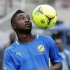 Gabon's Levy Madinda juggles the ball during a training session at the Omnisport stadium in Libreville