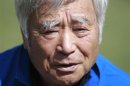 Japanese alpinist Yuichiro Miura, 80, speaks during an interview with Reuters in Kathmandu