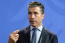 NATO chief Anders Fogh Rasmussen speaks during a press conference in Berlin, on July 2, 2014