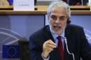 Humanitarian Aid and Crisis Management European Commissioner-designate Christos Stylianides of Cyprus addresses the European Parliament's Committee on Development, in Brussels