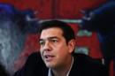 Greece's leftist main opposition Syriza party leader Alexis Tsipras speaks during an interview with Reuters in Athens