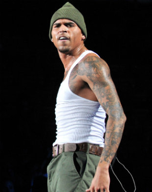Chris Brown Tattoos Girlfriend Karrueche Tran&#039;s Face On Arm!