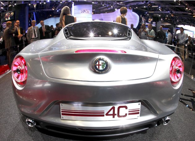 previous The back of Alfa Romeo C4 concept car is photographed during the