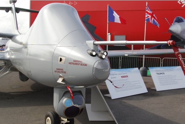 Telemos' Prototype, a drone co-developed by France's Dassault aviation and Britain's BAE, is seen during the 49th Paris Air Show at the Le Bourget airport near Paris