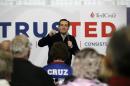 Republican presidential candidate, Sen. Ted Cruz, R-Texas, speaks to supporters at Green County Community Center, Monday, Feb. 1, 2016, in Jefferson, Iowa. (AP Photo/Chris Carlson)