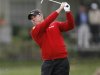 Westwood of England tees off during Chevron World Challenge golf tournament in California